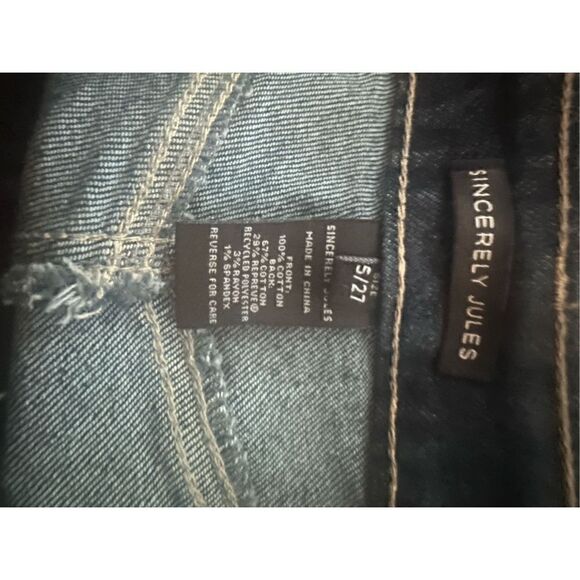 Sincerely Jules Mom Stovepipe Jeans High Waist Size 5/27 Dark Blue SJ26296CNI - Picture 2 of 3